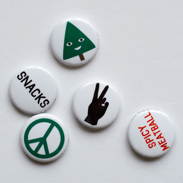 holiday and peace themed buttons