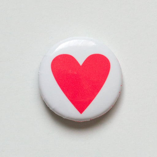 neon pink heart 1" button