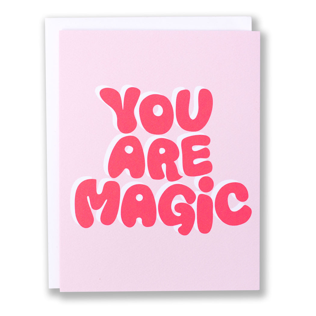 Bubble Letter You Are Magic Note Card