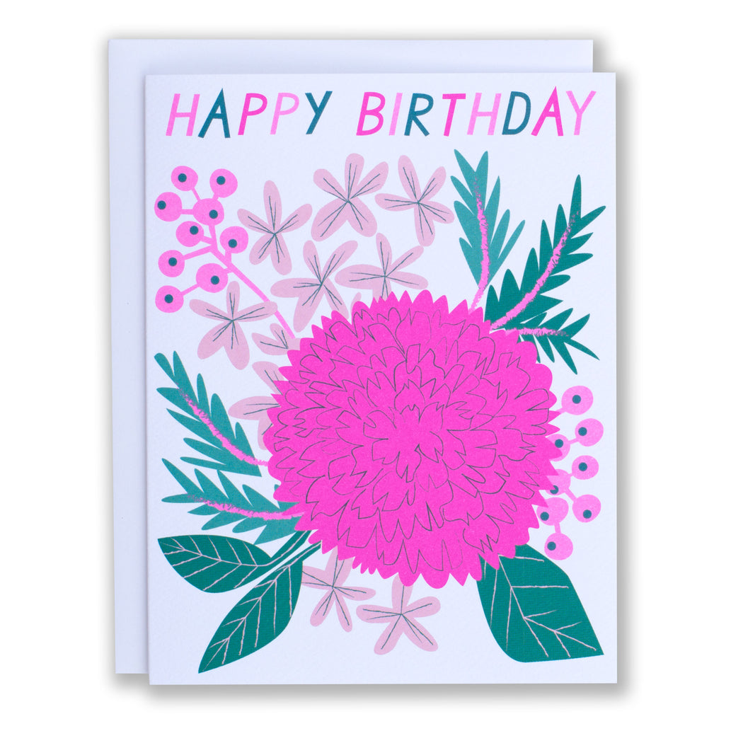 Happy Birthday Pastel Asters Card