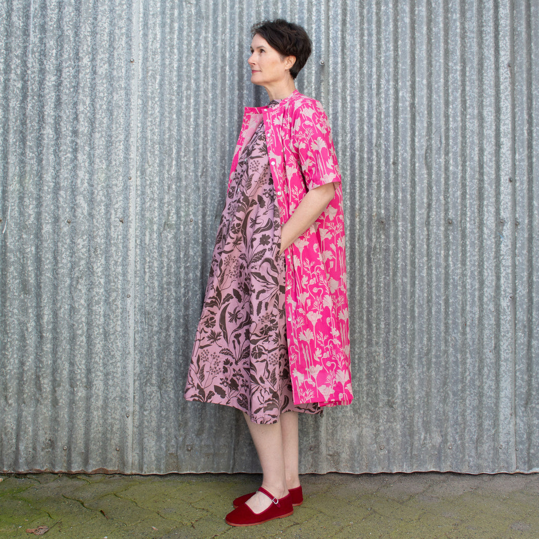 Agnes Dress in Raspberry Poppies