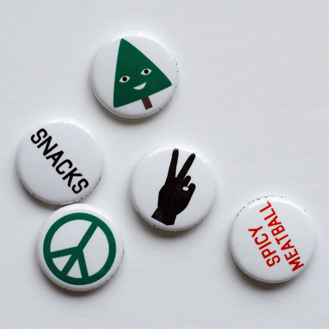 Green Peace Sign 1" Button