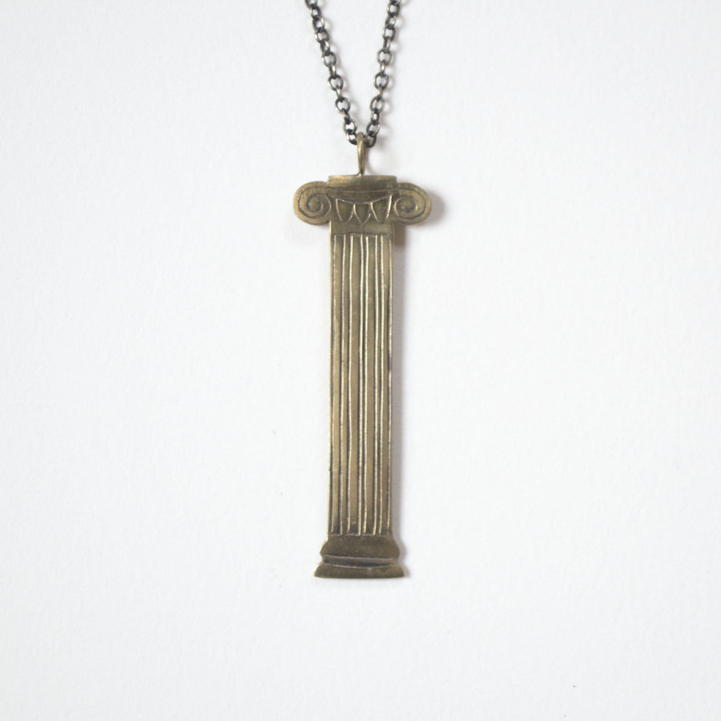Ionic Column Necklace in bronze