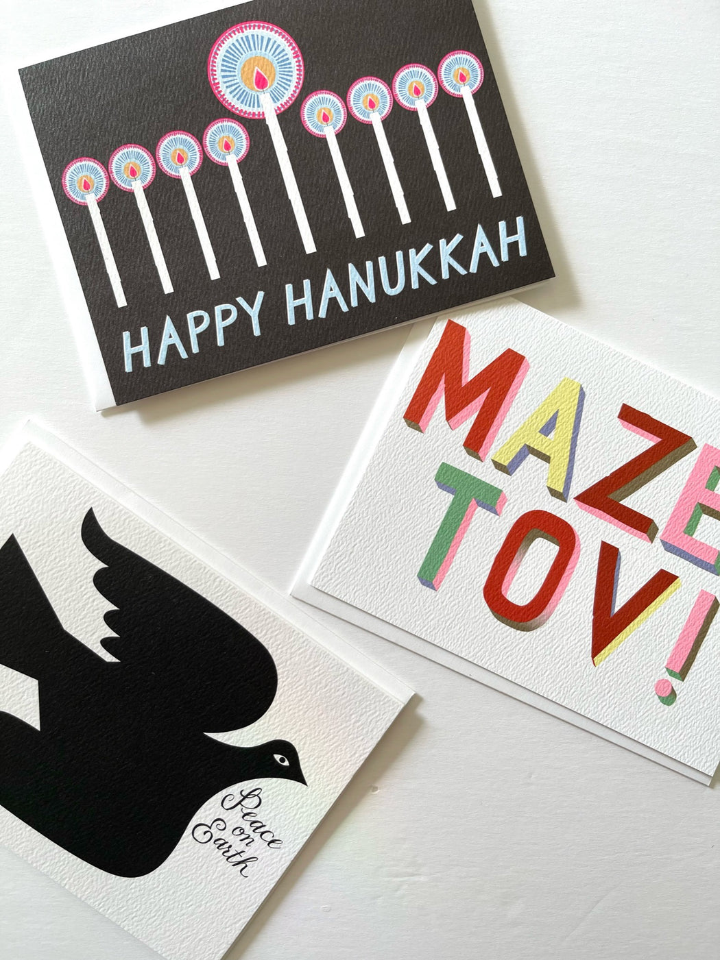 Happy Hanukkah Note Card with Menorah for Festival of Lights