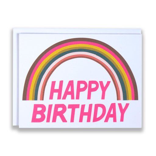 Happy Birthday Neon Rainbow Note Card
