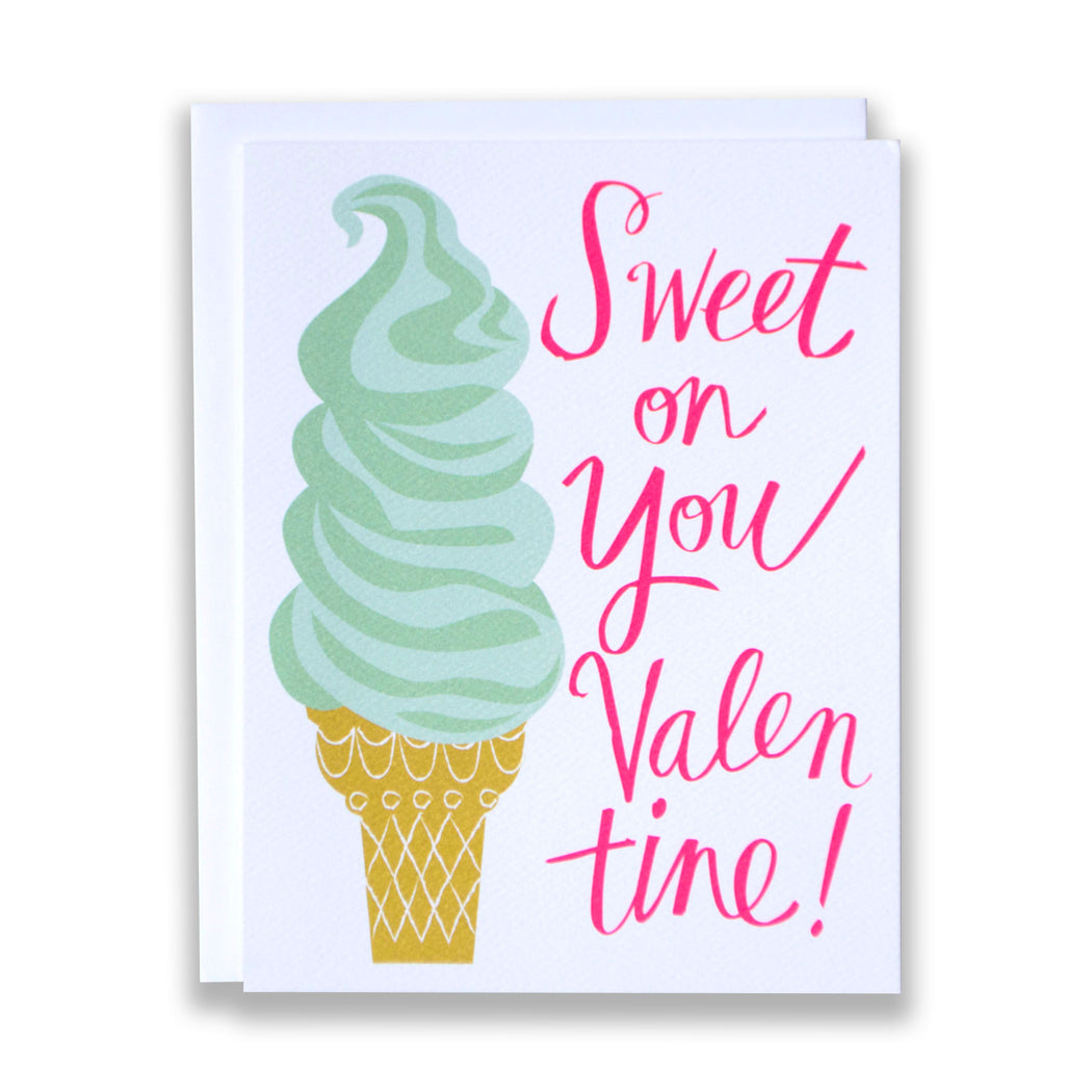 valentines card/puns/ice cream/soft serve card/sweet non you