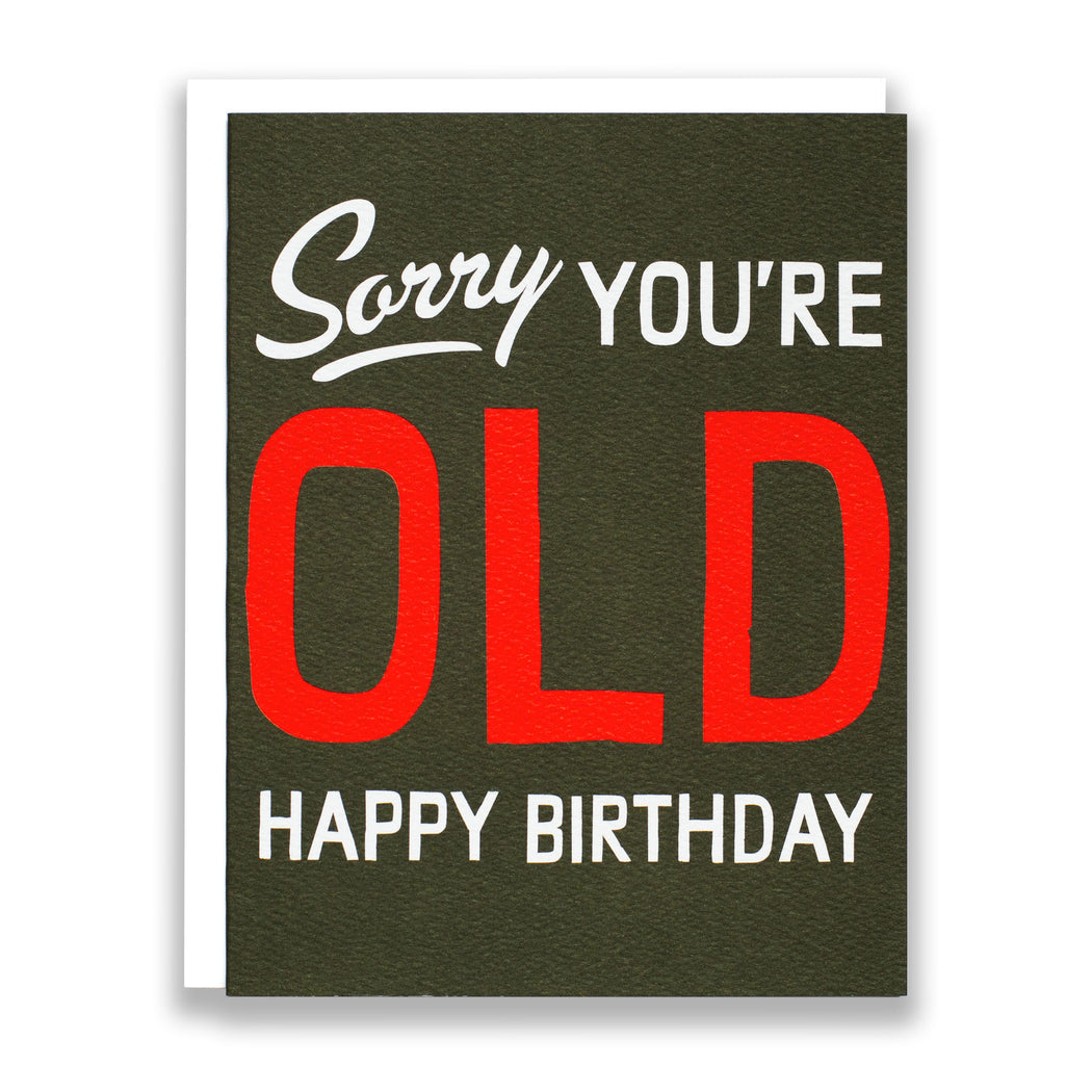 sorry your old birthday card similar in design to an old fashioned sorry we're closed sign in a store