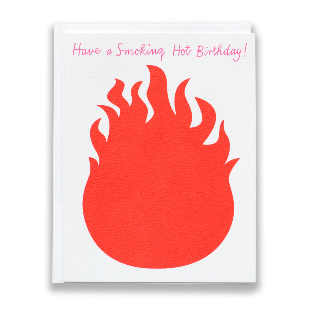 Banquet Workshop's Smoking Hot fireball flaming birthday note card