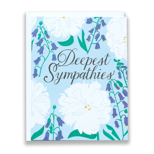 vintage floral, sympathy card, blue and white note card