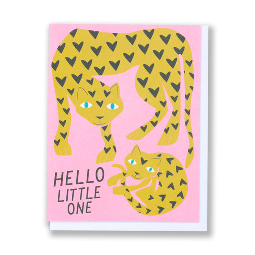 leopard card/cat card/leopard spots/mama and baby card/card for a new baby