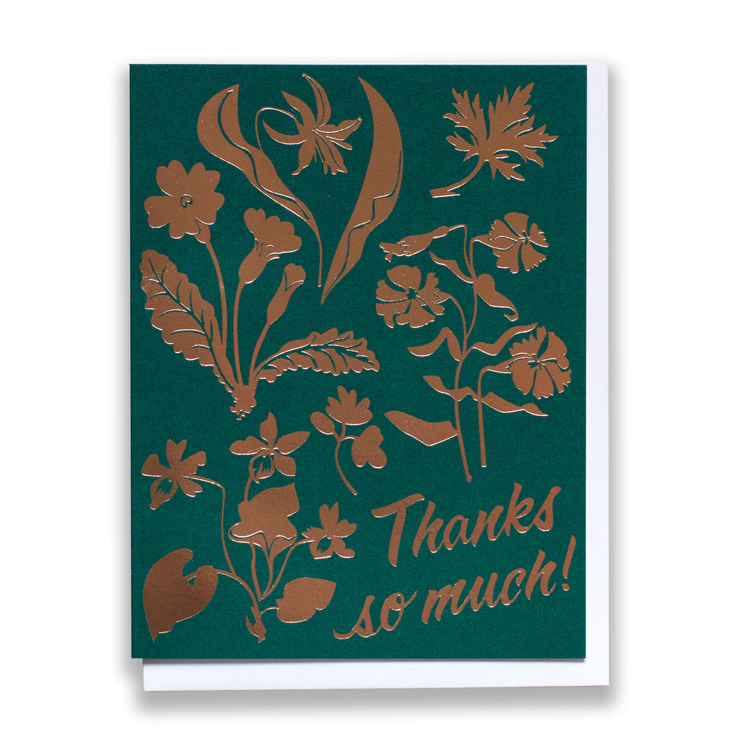 foil cards/thank you cards/rose gold foil/wildflowers/thanks so much!