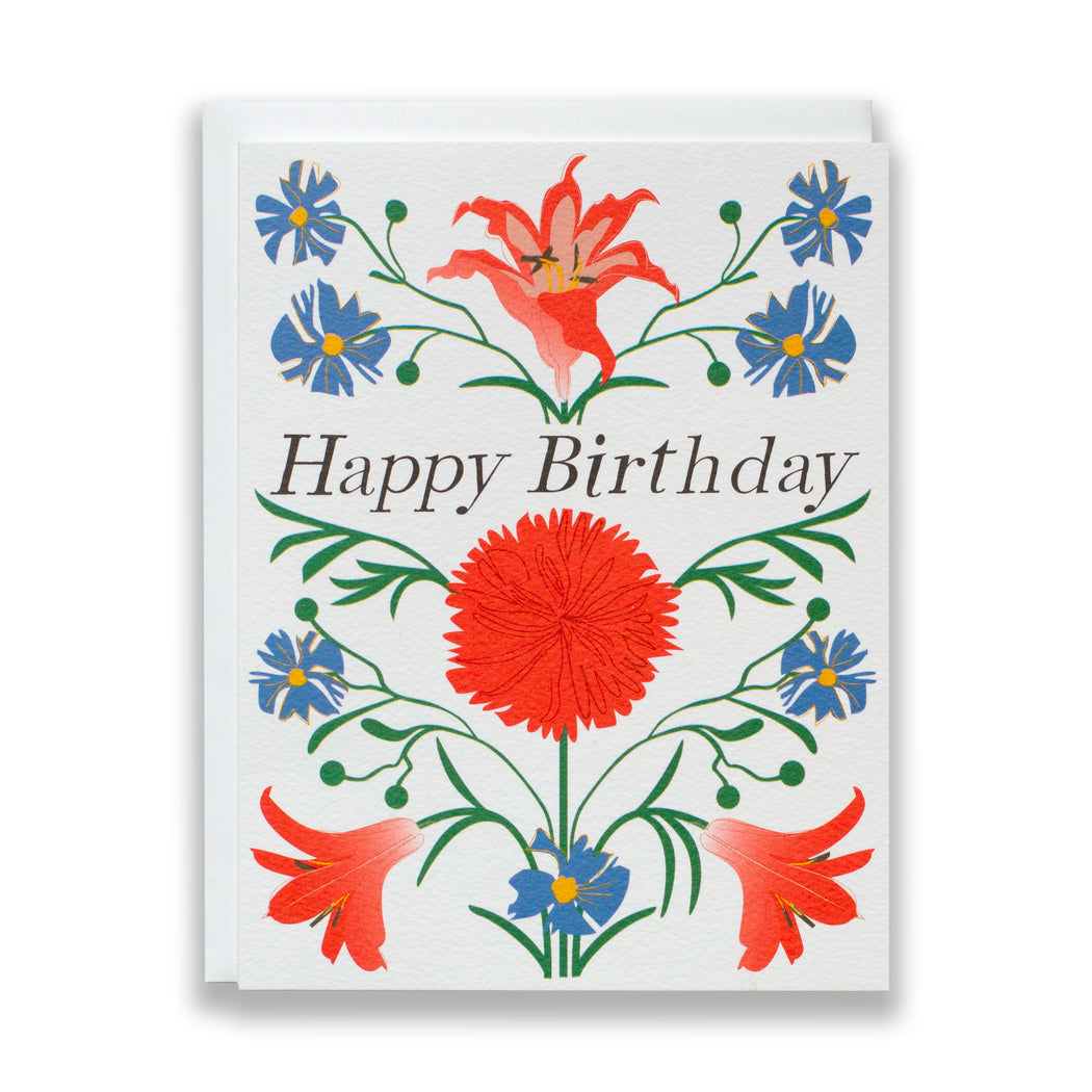 double vision floral lilies and poppieshappy birthday