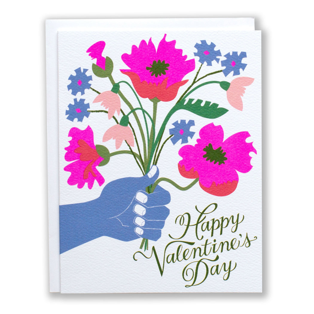 Valentine Hand & Bouquet Note Card