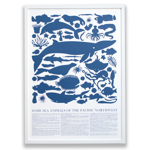 PRINT - Blue Sea Animals of the Pacific Northwest Poster  Edit alt text