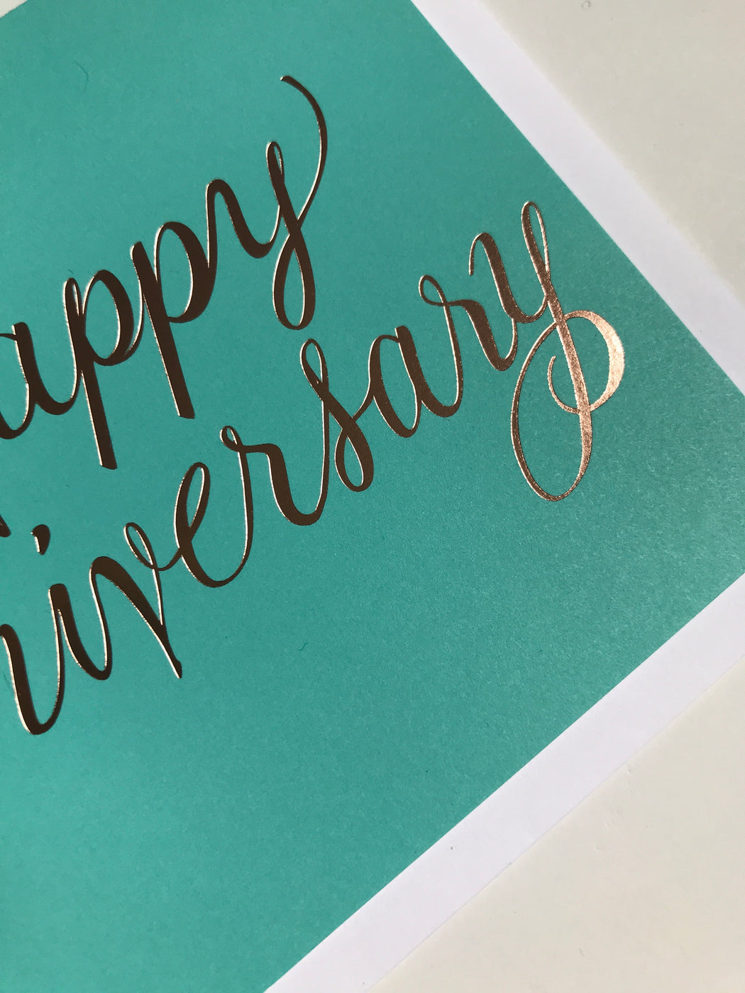 Rose Gold Foil Happy Anniversary Card
