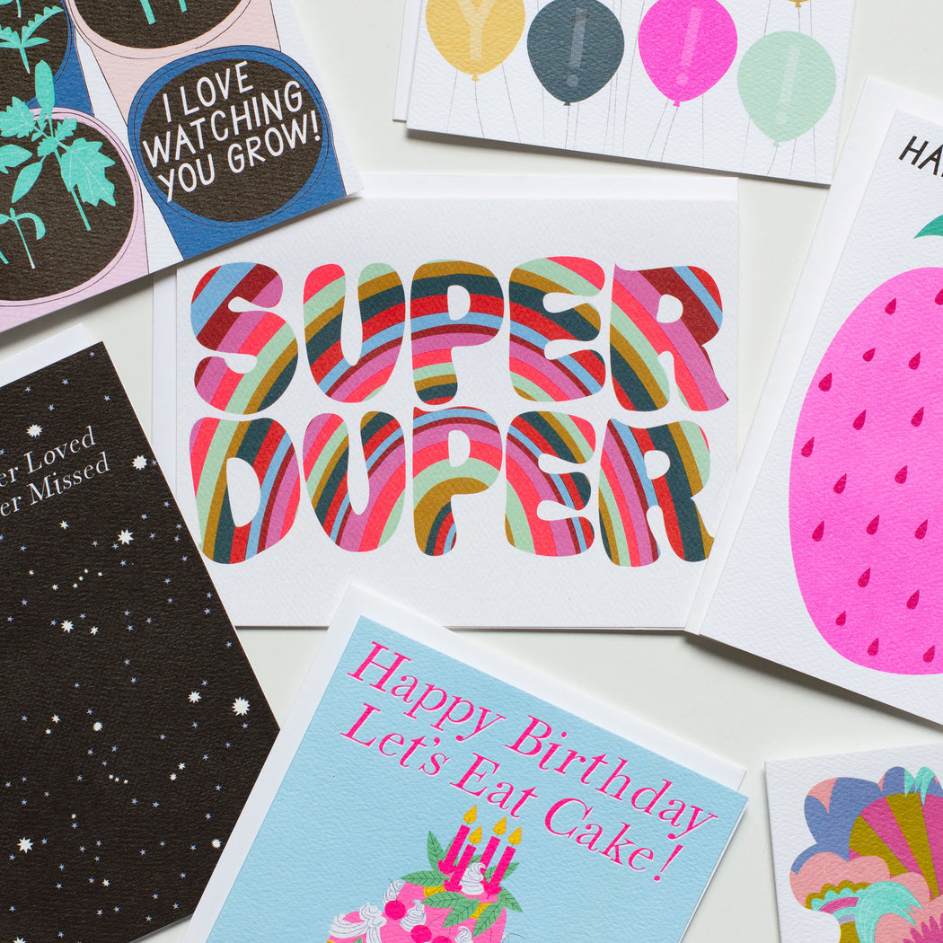 A selection of super duper cards from banquet workshop